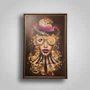 Sarah Bordia Signed Authenticated Steampunk Chanel Inspired Framed Wall Art