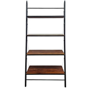 Industrial Loft 4-Tier Wood and Metal Ladder Shelf