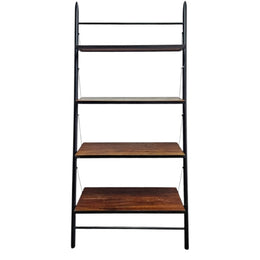 Industrial Loft 4-Tier Wood and Metal Ladder Shelf