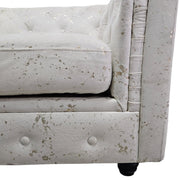 Regal White Speckled Chesterfield Armchair with Roll Arms