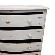 Vintage French Provincial Distressed White 5-Drawer Chest