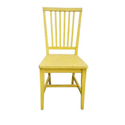 Italian Mid-Century Style Canary Yellow Slatted Wooden Dining Chair