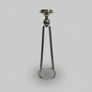 Home Center Retro Silver Metal Pillar Candle Holder Stand