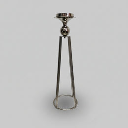 Home Center Retro Silver Metal Pillar Candle Holder Stand