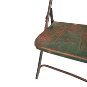 Authentic Distressed Metal Vintage Folding Chair