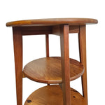 Warm Honey Timber Three-Tier Round Side Table