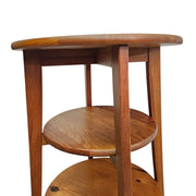 Warm Honey Timber Three-Tier Round Side Table