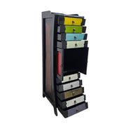 Playful Multicolour Hand Painted Wooden Tallboy Chest of Drawers
