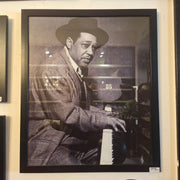 Monochrome Duke Ellington Jazz Piano Performance Framed Art Print
