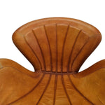 Aviator Mid-Century Tan Leather Swivel Desk Chair