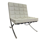 Mid-Century Style Beige Leather Tufted Barcelona Style Lounge Chair