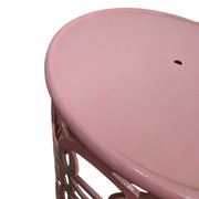 Soft Pink Interlocking Circle Metal Round Side Table