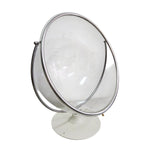 Futuristic Clear Acrylic Pedestal Bubble Chair with White Base