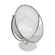 Futuristic Clear Acrylic Pedestal Bubble Chair with White Base