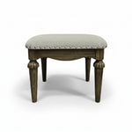 Home Center Lexington Classic Fabric Upholstered Wooden Dressing Stool