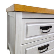 Country Charm Two Tone Wood 2 Drawer Bedside Table