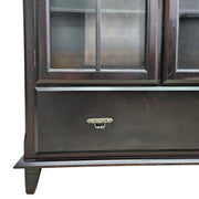 Heritage Style Dark Espresso Glaze Wooden Glass Display Cabinet