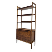 Crate & Barrel Mid-Century Style Tate Walnut Storage Bookcase