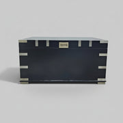 Upcycled Matte Black Campaign Storage Trunk Coffee Table