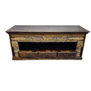 Rajasthani Ornate Hand Carved Solid Wood Credenza Sideboard
