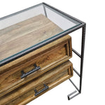 Industrial Mango Wood & Studded Iron Side Table