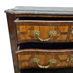 French-Style Inlaid Walnut Commode with Marble Top