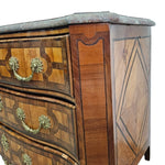 French-Style Inlaid Walnut Commode with Marble Top