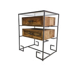 Industrial Mango Wood & Studded Iron Side Table