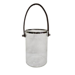 Ribbed Clear Glass Ice Bucket with Arching Handle