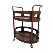 Mid-Century Modern Curved Bentwood Drinks Trolley with Chrome Handles