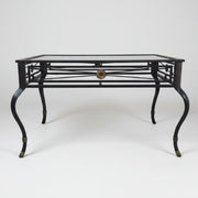 Classical Wrought Iron Glass Top Coffee Table