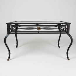 Classical Wrought Iron Glass Top Coffee Table