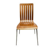 Lucca Contemporary Zebrano Veneer Slatted Dining Side Chair