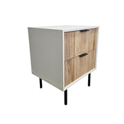 West Elm Fluted Wood Two-Drawer Nightstand