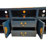 Midnight Azure Oriental Style Media Console
