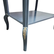 French Provincial Style Upcycled Slate Blue Wooden Side Table