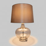 Glistening Smoked Glass and Chrome Base Table Lamp