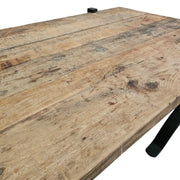 Rustic Industrial Reclaimed Wood Coffee Table with Cast Iron Legs