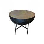 Blackened Round Reclaimed Wood Coffee Table