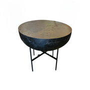 Blackened Round Reclaimed Wood Coffee Table