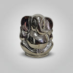 Contemporary Silver Chrome Lord Ganesha Decorative Figurine