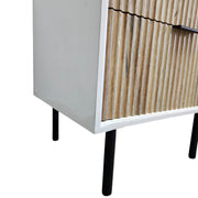 West Elm Fluted Wood Two-Drawer Nightstand