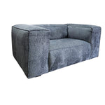 Chattels & More Retro Style Charcoal Textured Fabric Loveseat Sofa