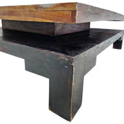 Zen Two-Tier Square Coffee Table with Slate Inlay