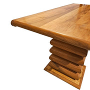 Architectural Sculptural Solid Wood Dining Table