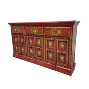 Hand-Painted Terracotta Floral Sideboard