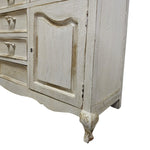 Provincial Charm Hand-Distressed Cream Sideboard Cabinet