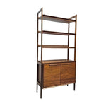 Crate & Barrel Mid-Century Style Tate Walnut Storage Bookcase