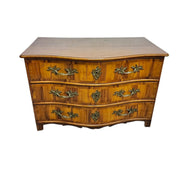 Heritage Inlaid Kingwood Three Drawer Serpentine Commode Chest