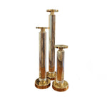 Eichholtz Retro Clear Acrylic and Gold Pillar Candle Holders Set